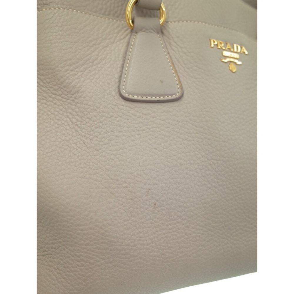 Prada Vitello Daino leather top handle bag Leather Gray - Picture 5 of 9